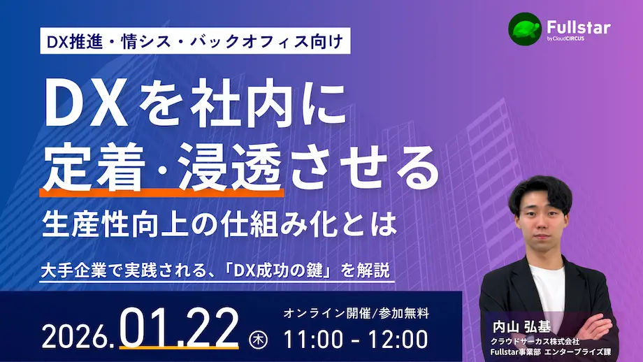 【1月22日(木) 11時～】DXを社内に定着・浸透させる、生産性向上の仕組み化とは